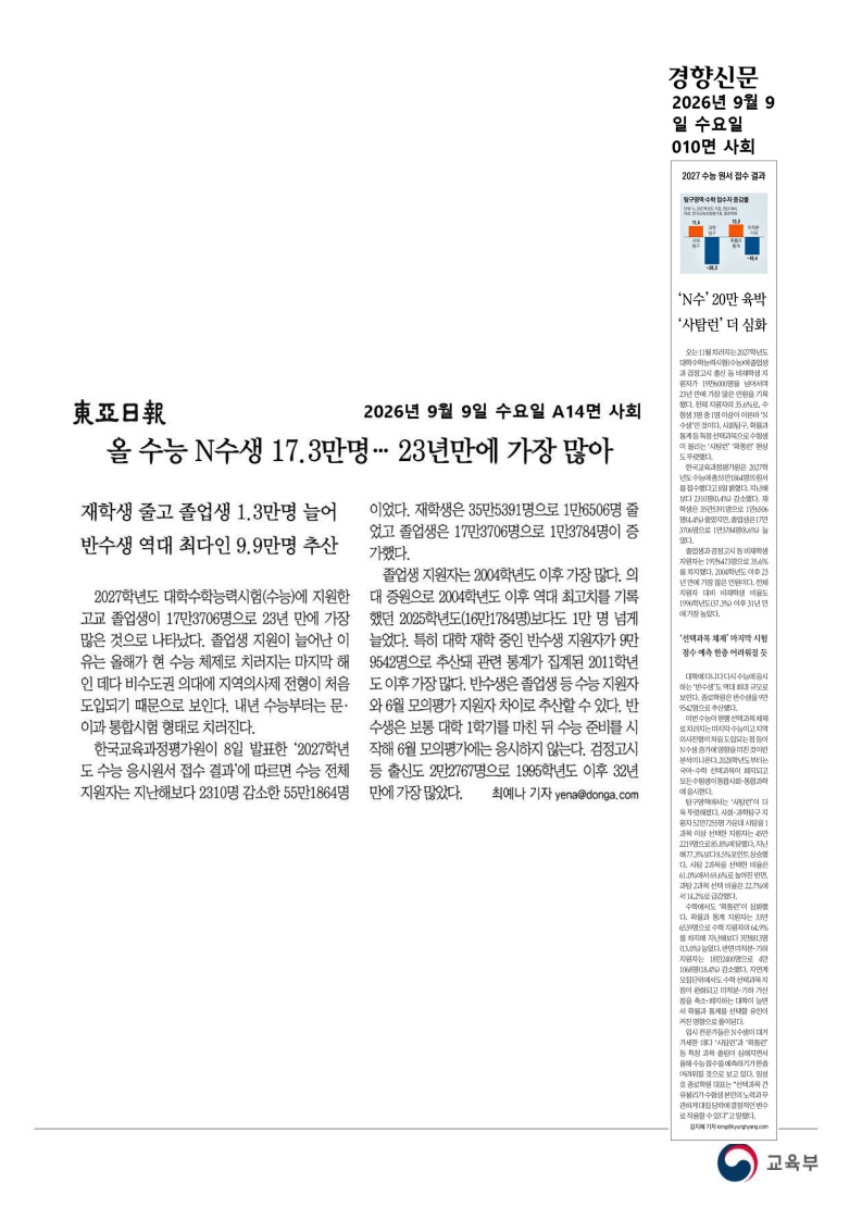 [2026. 9. 9] 주요언론사 교육기사 스크랩_38